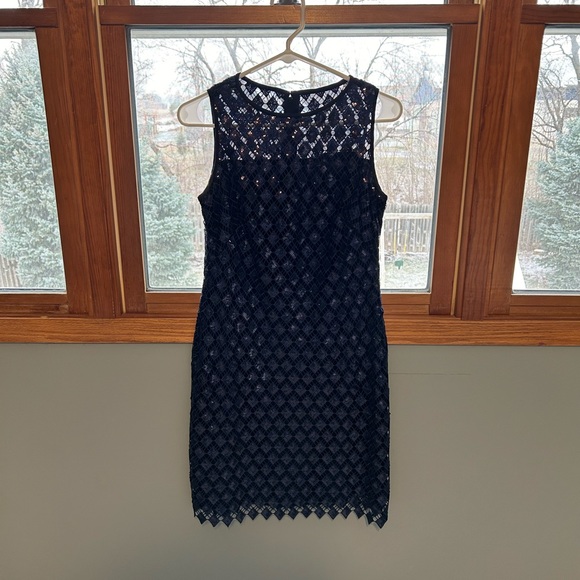 Ralph Lauren Navy Sequin Mini Dress - Picture 1 of 6